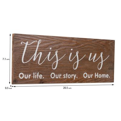 China China High Quality Living Room Office Decoration Props Home Custom Letters Signs Wooden Box Solid Wood Signs for sale