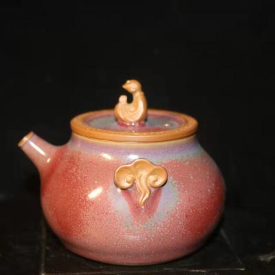 China Yuzhou Jun Porcelain Stocked Tea Set Shenlong Jun Steam Embryo Tea Handheld Kiln Processed Bowl for sale