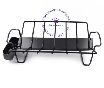 China New Design Corrosion Resistance BBQ Grill Rib Rack with Non-stick Coating for BBQ Meat Rack for sale