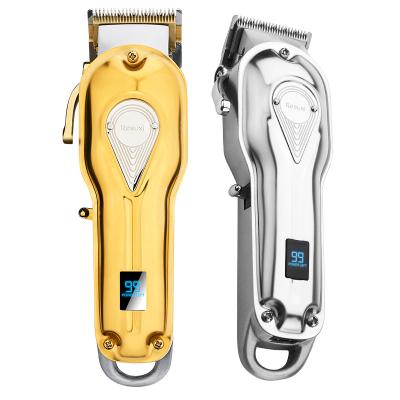 China Digital Display Electric Men's LCD Clipper Safety Metal Body Trimmer High Power Electric Hair Clipper for sale