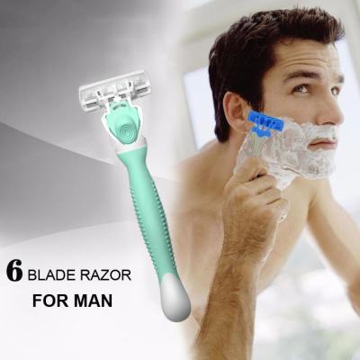 China China Hot Sale Triple Blade Rubber Handle Long Hair Shaving Lady Razor With Trimmer High Quality Disposable Razor Men's for sale