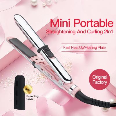 China Safety Frontier New Style Dual Function Mini Electric Curling Iron Perm Hair Straightener Thermostat Hair Splint Ladies for sale