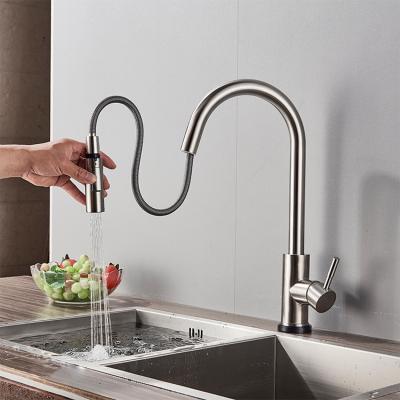 China Sense Faucets Wholesale Touch Stainless Steel Kitchen Hot And Cold Water Tap Induction Smart Splash Proof Faucet for sale