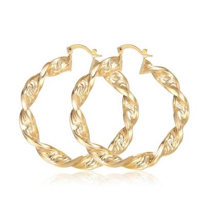 China Hiphop 2021 New Fashionable Top Selling France Italy Style Big Large Gold Plated Women Circle Earrings for sale