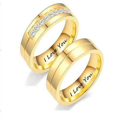 China FASHIONABLE Stainless Steel Wedding Ring Simple Couple Alliance Ring 6mm Width Band Ring for Women and Men for sale