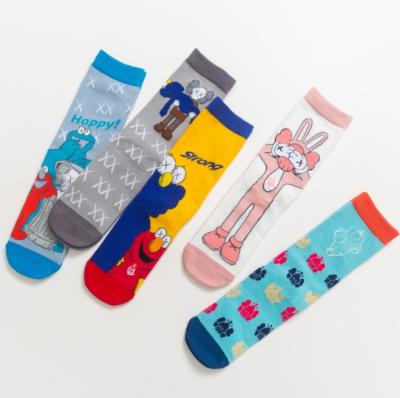 China New Style Cartoon Antibacterial Sesame Street Socks Fashion Novelty Funny Women Socks Comfortable Cute Happy Men for sale