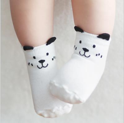 China Custom Antibacterial Toddlers Socks 3D Cartoon Animal Baby Socks Non Slip Cotton Cute Ankle Kids Socks Wholesale for sale