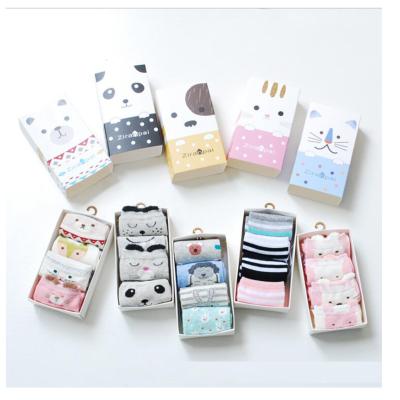 China Best Gift Box Packing Antibacterial Winter Baby Socks Set Custom 3d Cute Animal 4 Pair Baby Kids Socks for sale