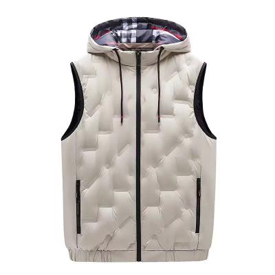 China QUICK DRY men's vest autumn and winter fashion down vest handsome young men thickened down 80 gray. for sale