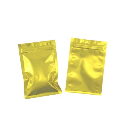 China Gold Effect Mylar Candy Metallic Resealable Pouch Fast Food Packaging Plastic Barrier Shipping Zipper Plastic Bag With Logo for sale