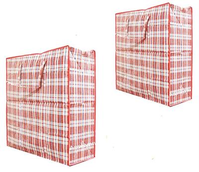 China Laundry Collapsible Checkered Folding Shopping Plastic Bag With Zippers And Handles for sale