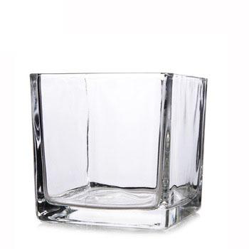 China New glass flower vase new classic classic/postmodern/high-grade postmodern large square cube for sale