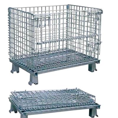 China Factory price durable and collapsible folding wire box supermarket metal mesh storage cage car transport for sale