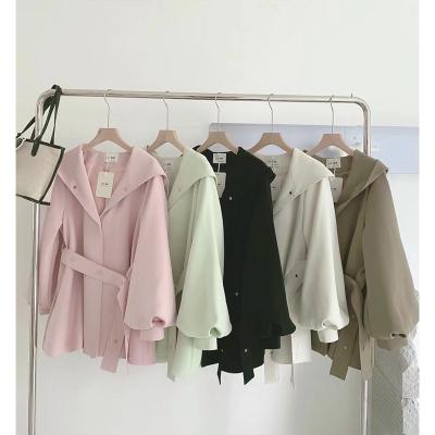 China Wholesale Custom Women's Casual Single Breasted Midi Hoodie Ditch Coat Jackets Anti-Wrinkle With Adjustable Waistband for sale