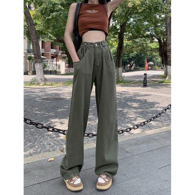 China Wide Leg Jeans High Waist Loose Jeans Pocket Flap Pants Side QUICK DRY Classic Casual Women Straight Streetwear Women's Wide Leg Jeans for sale