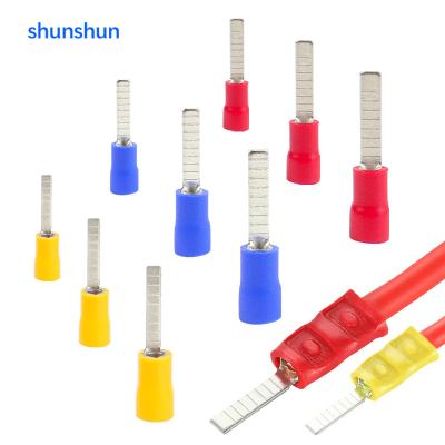 China DBV Red Blue Yellow Copper PVC Coated Tin Blade Crimp Lug Male Connector DBV for sale