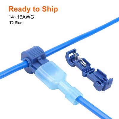 China Quick Connecting T2 T Series Electrical Terminal Splice Wire Connector Quick Connecting Blue T-Tap 878 for sale