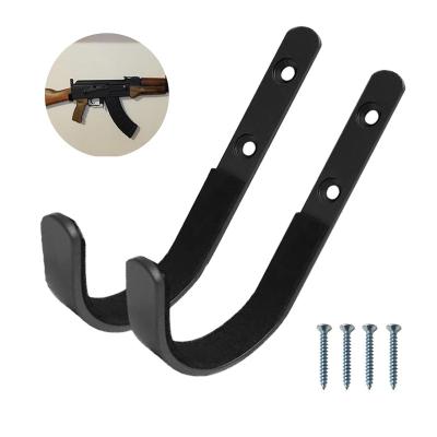 China Bugleman Steel 1 Pair Metal Gun Rack Anti-Scuff Shotgun Hangs Rifle Hangers Store Rifle Shotgun and Bow, Wall Mount Storage Set for sale