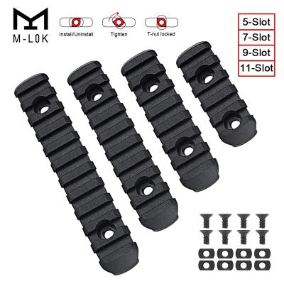 China Light Weight and Durable Polymer Picatinny/Weaver Rail (4 Pieces Black Picatinny Rail Section Bugleman M-Lok Rail Section 5,7,9,11 Slot) for sale