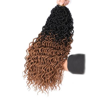 China Low Tempreture Fiber Faux Locs Hair Synthetic Fiber Hair Deep Curly Braids Crochet Extension for sale