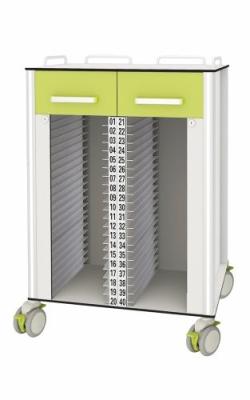 China Aluminum Alloy HPL Folder Records Hospital Medicine Trolley for sale