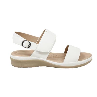 China Lightweight Custom Design Logo With Buckle Strap Open Toe Flat Heels Ladies Platform Wedge Sandals for sale