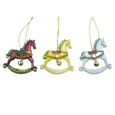 China Hanging Deer Ornament Christmas Ornaments Resin Deer Ornament Hanging Bell for sale