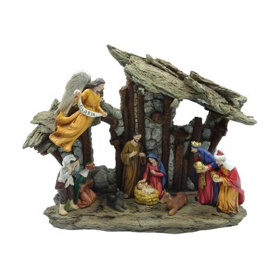 China Wholesale China Resin Decor Christmas Porcelain Nativity Set for sale