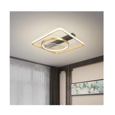 China Three square light color surface decoration home decoration outdoor remote control iron LED ceiling mounted acrylic smart lamp for sale