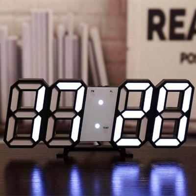 China Class 3 Auto Adjust Brightness LED Wall Electronic Alarm Clock Doze Night Light Date Temperature 3D Modern Digital Clock for sale