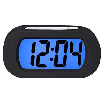 China LUMINOVA Manufacturer Custom Large LCD Display Kids Digital Alarm Clocks With Silicon Cover for sale