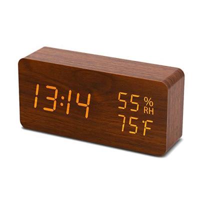 China LUMINOVA Hot Sale Bedroom Wood Led Digital Wooden Led Alarm Clock for sale