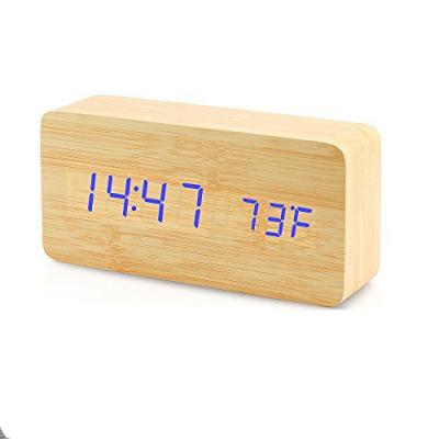 China LUMINOVA 2019 New Products Factory Supplier Wooden Table Digital Alarm Clock for sale