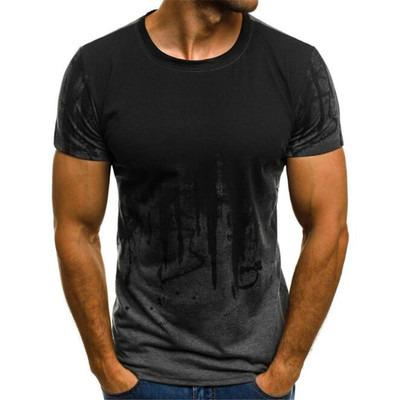 China Anti-Wrinkle Fashion Style Men's T-shirt Men's O-Neck Street Casual Hand-Painted Printing Ink Painting T-shirt Men's Casual T-shirt for sale