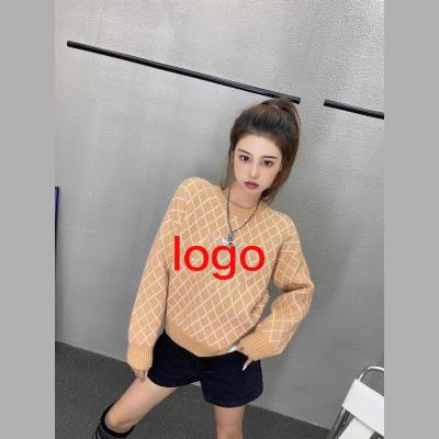 China Breathable Droma Wholesale In Stock Famous Brand Logo Print Pullover Fashion Girls Cashmere Sweater For Women for sale