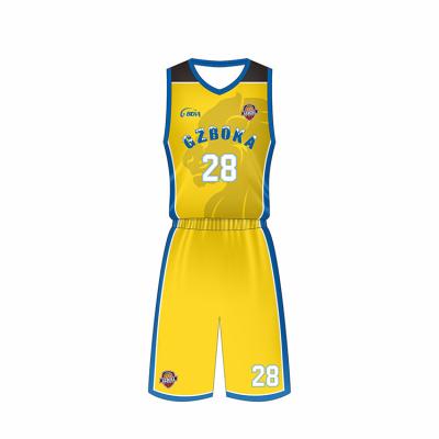 China 2018 Yellow Basketball Tank Top Design High Quality Antibacterial Basketball Uniform Basketball Jersey Latest for sale