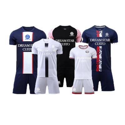 China Custom France Club Soccer Jersey Football Uniform Breathable Fabric Team Soccer Wear Sets 22-23 for sale