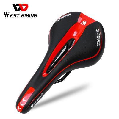 China Motion WEST CYCLING Soft PU Leather Bicycle Saddle Comfortable Shockproof Road Mountain Bike Seat for sale