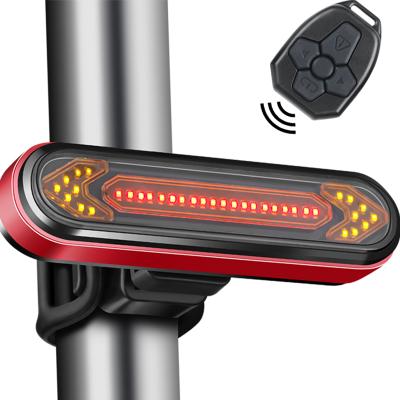 China : ABS+Metal Remote Control Tail Light Rechargeable USB Bike Riding Flashing Warning Light Radio LED Radio LED Cycling Lantern for sale