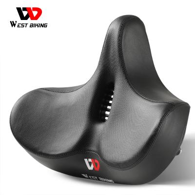 China Motion WEST BIKING Ergonomic Big Butt Bicycle Saddle Widen To Thicken Cushion To Pad Comfortable Breathable Cycling Seat MTB Road Bike Saddle for sale