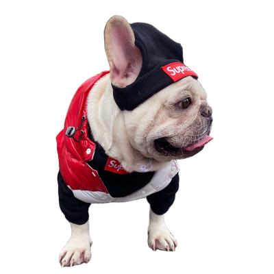 China OEM Viable Custom Logo Street Dog Apparel Bulldog Teddy Chenary Top Shirt Hat Costume Popular for sale