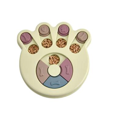 China Sustainable Dog Feeding Spin Bowl Pet Choke Educational Toy Cat Footprint Bowl for sale