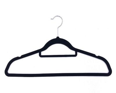 China Premium Ultra Thin Velvet Supermarket Clothes Non Slip Durable Modern Velvet Hanger Heavy Duty Assembled Hanger With Hook for sale