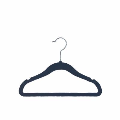 China Non Slip Durable Custom Branded Modern Kids Hangers 360 Degree Swivel Hook Space Saving Velvet Hangers For Cloths for sale