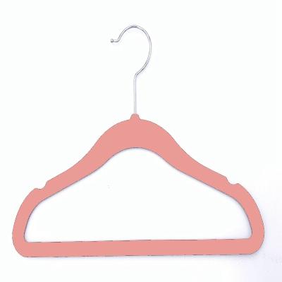 China Wholesale Kids Bathroom Factory Velvet Hangers Available In Multiple Colors Non Slip 30cm Assembled Hanger For Kids Hanger for sale