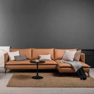 China Removable Wholesale Sectional Sofa Living Room L Shaped Cover Sofa Set Best Cost Effective Orange for sale