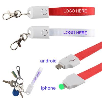 China Camera 2 in 1 Lanyard Charge Cable for Micro ABS Nylon Data Transfer Phone USB Cable Braided Fast Charging Type C USB Cable for sale