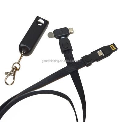 China Camera 4 in 1 Lanyard Charge Cable OEM Logo Print 2A 3A 5A 20W usb charging cable for bluetooth keyboard for sale