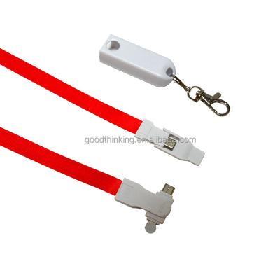 China OEM Logo Print Camera USB C USB Charge Micro Cable for Mobile Phone Fast Charging 4 in 1 Lanyard Cable for sale