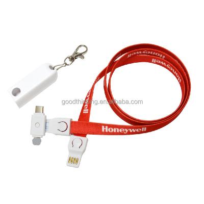 China Camera Lanyard USB Cable 3 in 1 Micro USB Type C Charging Cable for Mobile Phone OEM Logo usb c to c cable for sale